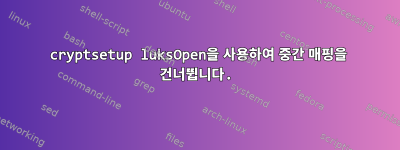 cryptsetup luksOpen을 사용하여 중간 매핑을 건너뜁니다.