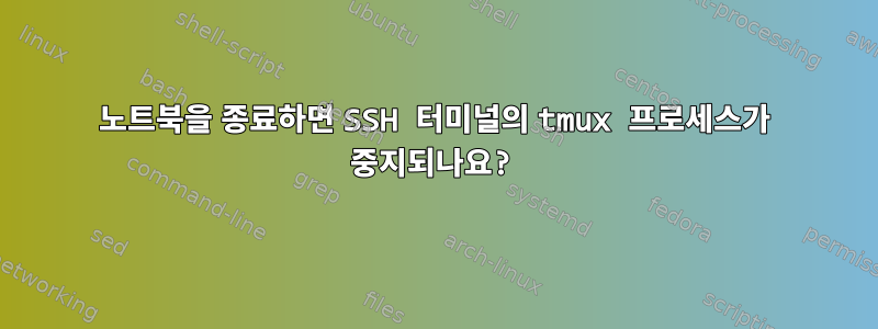 노트북을 종료하면 SSH 터미널의 tmux 프로세스가 중지되나요?