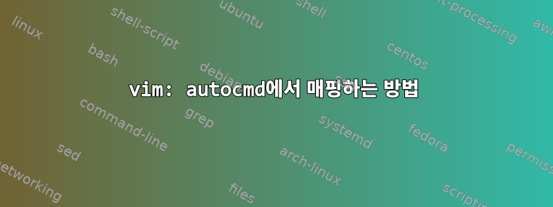 vim: autocmd에서 매핑하는 방법