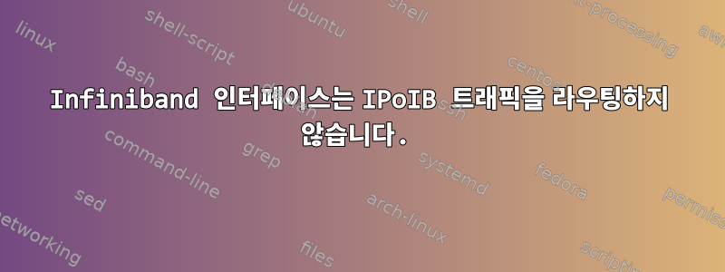 Infiniband 인터페이스는 IPoIB 트래픽을 라우팅하지 않습니다.