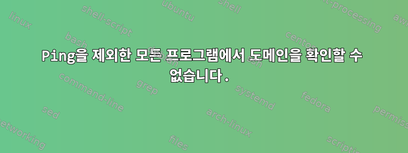 Ping을 제외한 모든 프로그램에서 도메인을 확인할 수 없습니다.