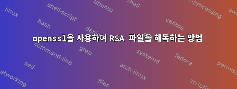 openssl을 사용하여 RSA 파일을 해독하는 방법