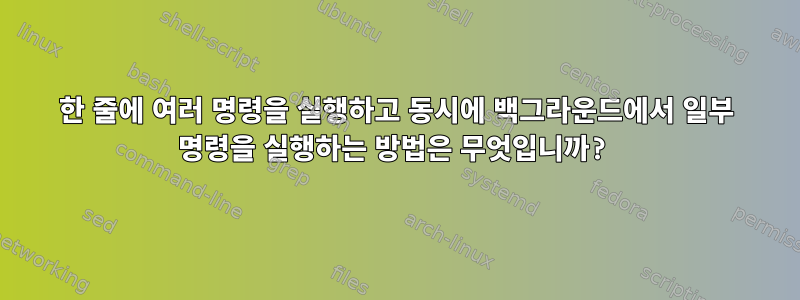 한 줄에 여러 명령을 실행하고 동시에 백그라운드에서 일부 명령을 실행하는 방법은 무엇입니까?