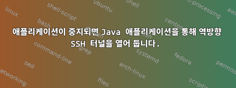 애플리케이션이 중지되면 Java 애플리케이션을 통해 역방향 SSH 터널을 열어 둡니다.