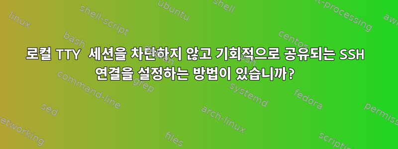 로컬 TTY 세션을 차단하지 않고 기회적으로 공유되는 SSH 연결을 설정하는 방법이 있습니까?