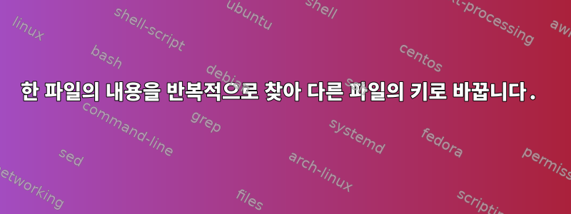 한 파일의 내용을 반복적으로 찾아 다른 파일의 키로 바꿉니다.