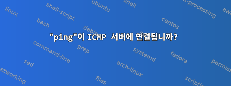 "ping"이 ICMP 서버에 연결됩니까?