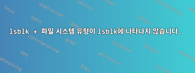 lsblk + 파일 시스템 유형이 lsblk에 나타나지 않습니다.