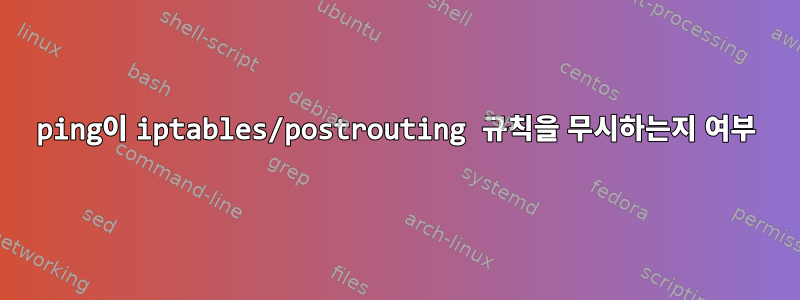 ping이 iptables/postrouting 규칙을 무시하는지 여부