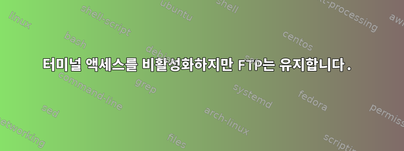 터미널 액세스를 비활성화하지만 FTP는 유지합니다.