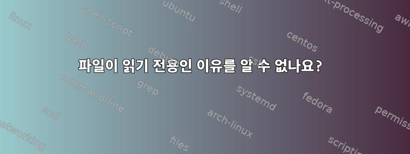 파일이 읽기 전용인 이유를 알 수 없나요?