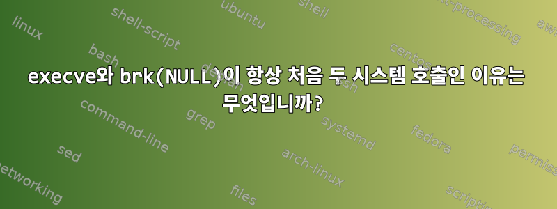 execve와 brk(NULL)이 항상 처음 두 시스템 호출인 이유는 무엇입니까?