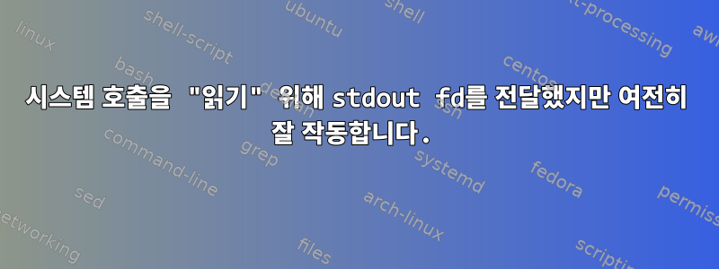 시스템 호출을 "읽기" 위해 stdout fd를 전달했지만 여전히 잘 작동합니다.