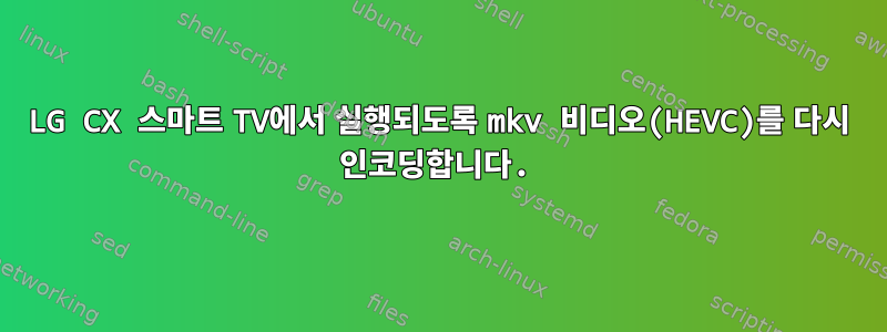 LG CX 스마트 TV에서 실행되도록 mkv 비디오(HEVC)를 다시 인코딩합니다.