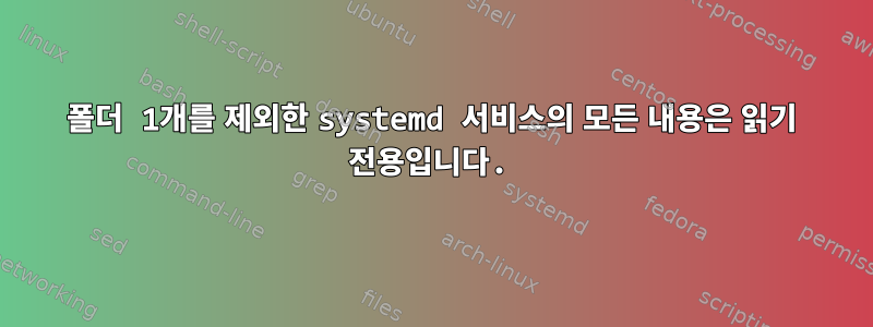 폴더 1개를 제외한 systemd 서비스의 모든 내용은 읽기 전용입니다.