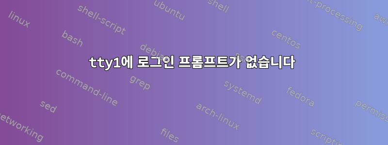 tty1에 로그인 프롬프트가 없습니다