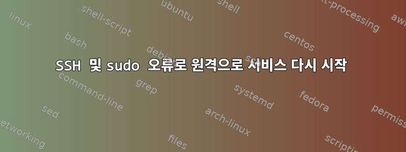 SSH 및 sudo 오류로 원격으로 서비스 다시 시작