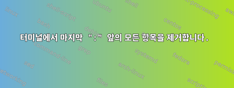 터미널에서 마지막 ":" 앞의 모든 항목을 제거합니다.