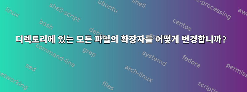 디렉토리에 있는 모든 파일의 확장자를 어떻게 변경합니까?