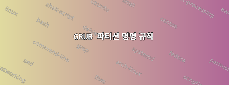 GRUB 파티션 명명 규칙