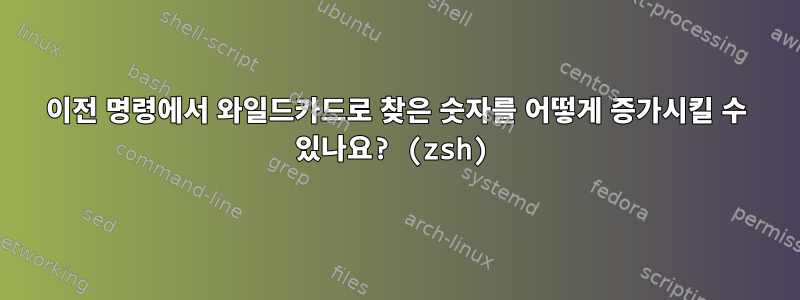 이전 명령에서 와일드카드로 찾은 숫자를 어떻게 증가시킬 수 있나요? (zsh)