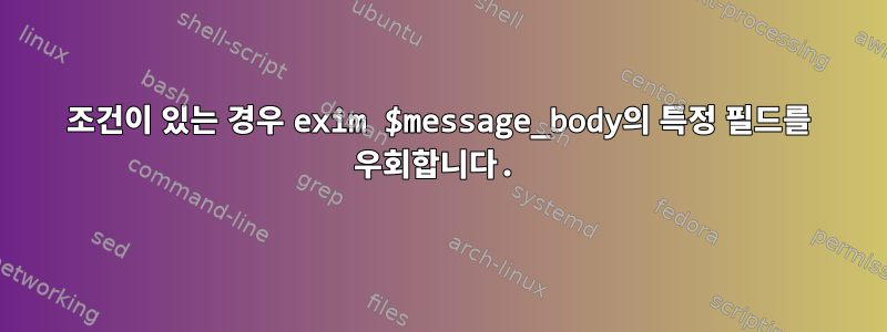 조건이 있는 경우 exim $message_body의 특정 필드를 우회합니다.