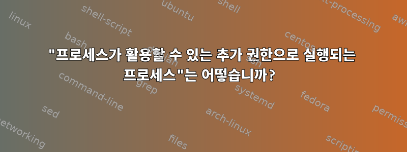 "프로세스가 활용할 수 있는 추가 권한으로 실행되는 프로세스"는 어떻습니까?