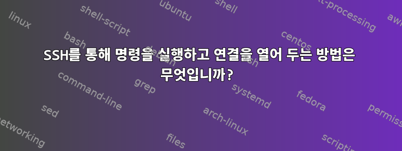 SSH를 통해 명령을 실행하고 연결을 열어 두는 방법은 무엇입니까?