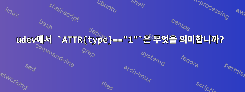 udev에서 `ATTR{type}=="1"`은 무엇을 의미합니까?