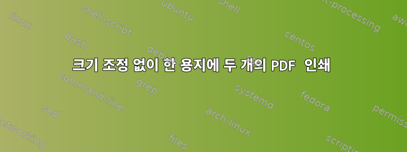 크기 조정 없이 한 용지에 두 개의 PDF 인쇄