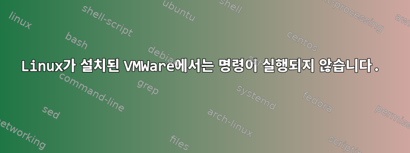 Linux가 설치된 VMWare에서는 명령이 실행되지 않습니다.