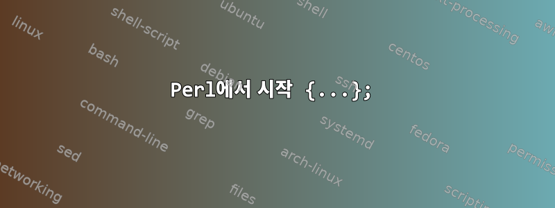 Perl에서 시작 {...};