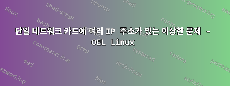 단일 네트워크 카드에 여러 IP 주소가 있는 이상한 문제 - OEL Linux