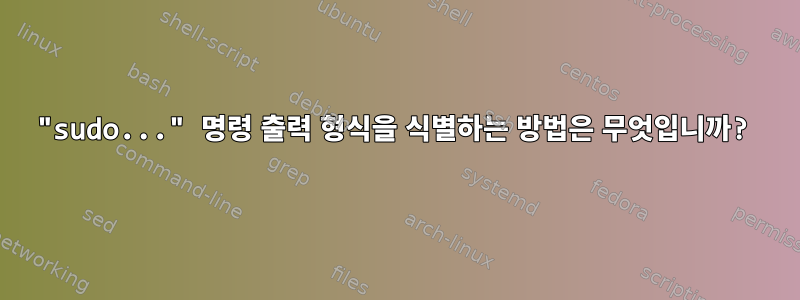 "sudo..." 명령 출력 형식을 식별하는 방법은 무엇입니까?