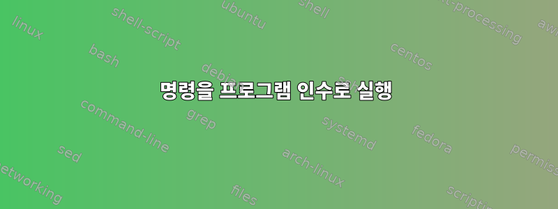 명령을 프로그램 인수로 실행