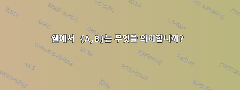 쉘에서 {A,B}는 무엇을 의미합니까?