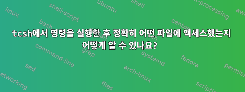 tcsh에서 명령을 실행한 후 정확히 어떤 파일에 액세스했는지 어떻게 알 수 있나요?