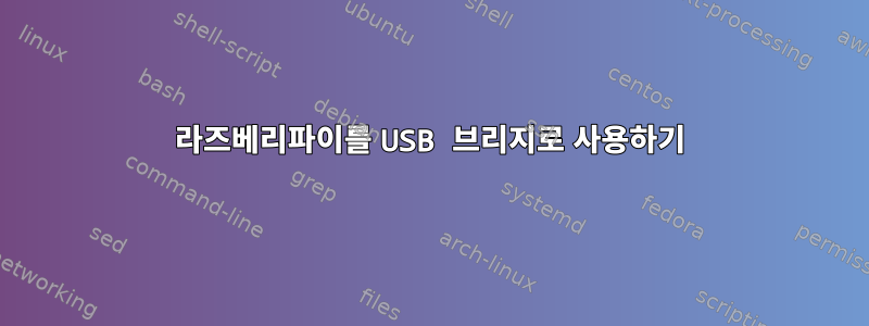 라즈베리파이를 USB 브리지로 사용하기