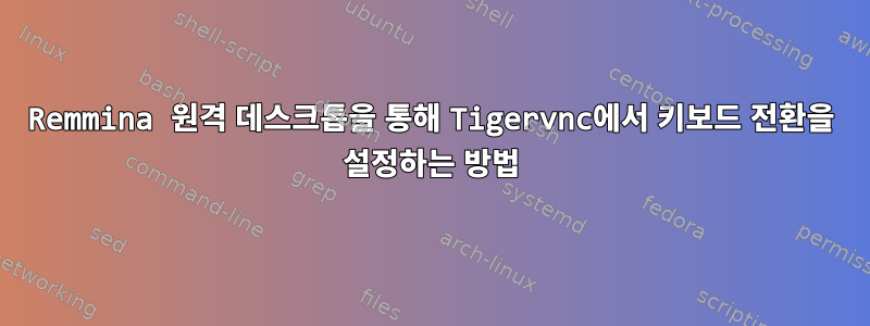 Remmina 원격 데스크톱을 통해 Tigervnc에서 키보드 전환을 설정하는 방법