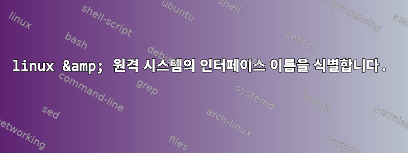 linux &amp; 원격 시스템의 인터페이스 이름을 식별합니다.