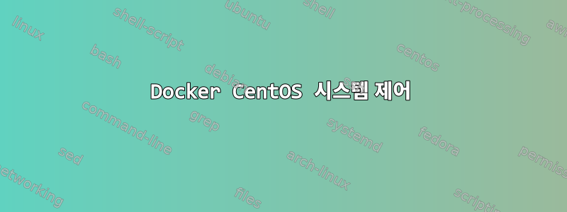 Docker CentOS 시스템 제어