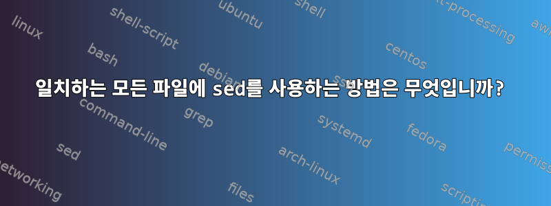 일치하는 모든 파일에 sed를 사용하는 방법은 무엇입니까?