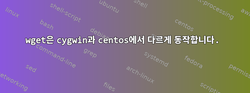 wget은 cygwin과 centos에서 다르게 동작합니다.