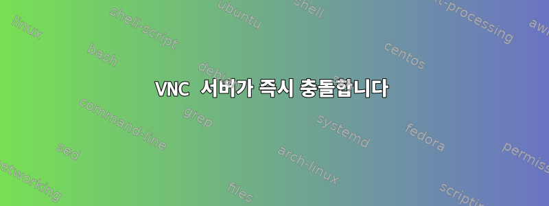 VNC 서버가 즉시 충돌합니다