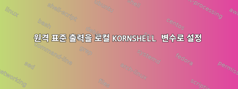 원격 표준 출력을 로컬 KORNSHELL 변수로 설정