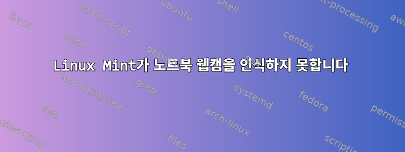 Linux Mint가 노트북 웹캠을 인식하지 못합니다