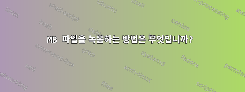 1MB 파일을 녹음하는 방법은 무엇입니까?