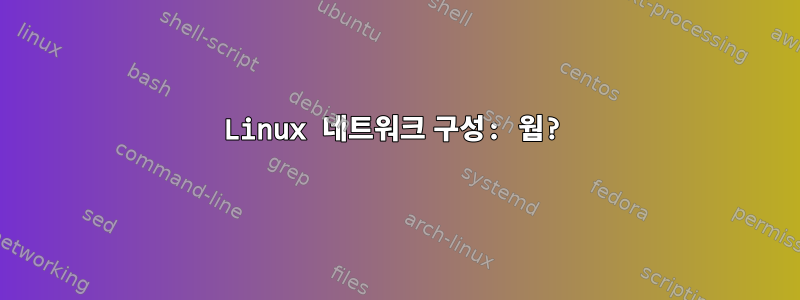 Linux 네트워크 구성: 웜?