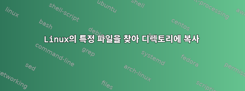 Linux의 특정 파일을 찾아 디렉토리에 복사