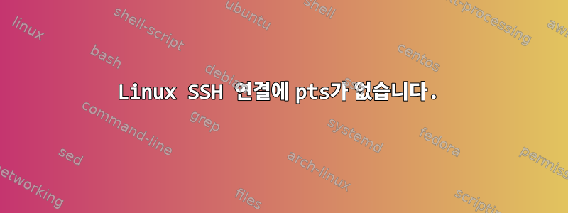 Linux SSH 연결에 pts가 없습니다.